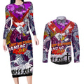 Personalised Eagles ANZAC Day Couples Matching Long Sleeve Bodycon Dress and Long Sleeve Button Shirt Aboriginal Rising Sun