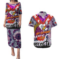 Personalised Eagles ANZAC Day Couples Matching Puletasi and Hawaiian Shirt Aboriginal Rising Sun