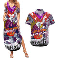 Personalised Eagles ANZAC Day Couples Matching Summer Maxi Dress and Hawaiian Shirt Aboriginal Rising Sun