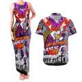 Personalised Eagles ANZAC Day Couples Matching Tank Maxi Dress and Hawaiian Shirt Aboriginal Rising Sun