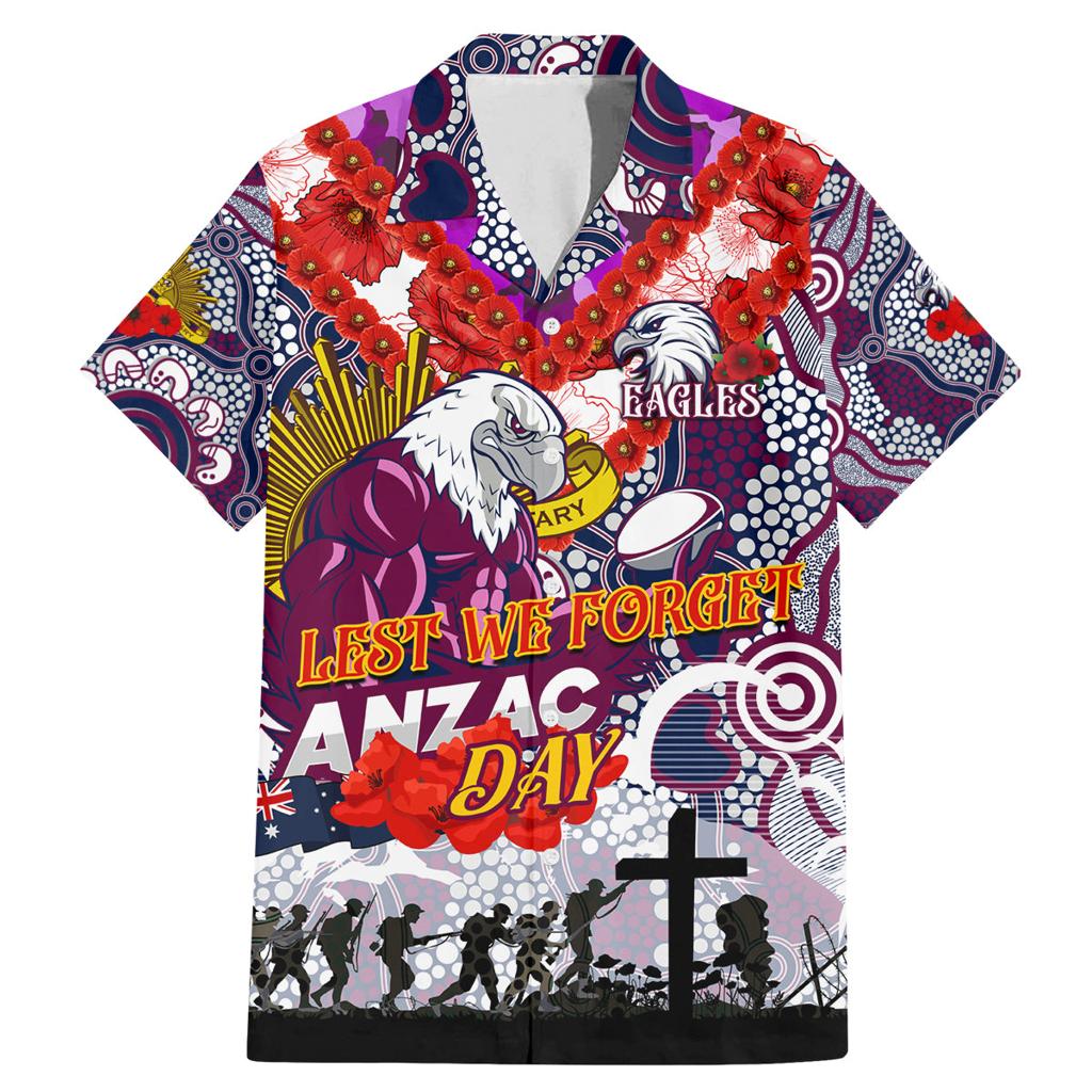 Personalised Eagles ANZAC Day Family Matching Mermaid Dress and Hawaiian Shirt Aboriginal Rising Sun