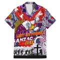 Personalised Eagles ANZAC Day Family Matching Mermaid Dress and Hawaiian Shirt Aboriginal Rising Sun
