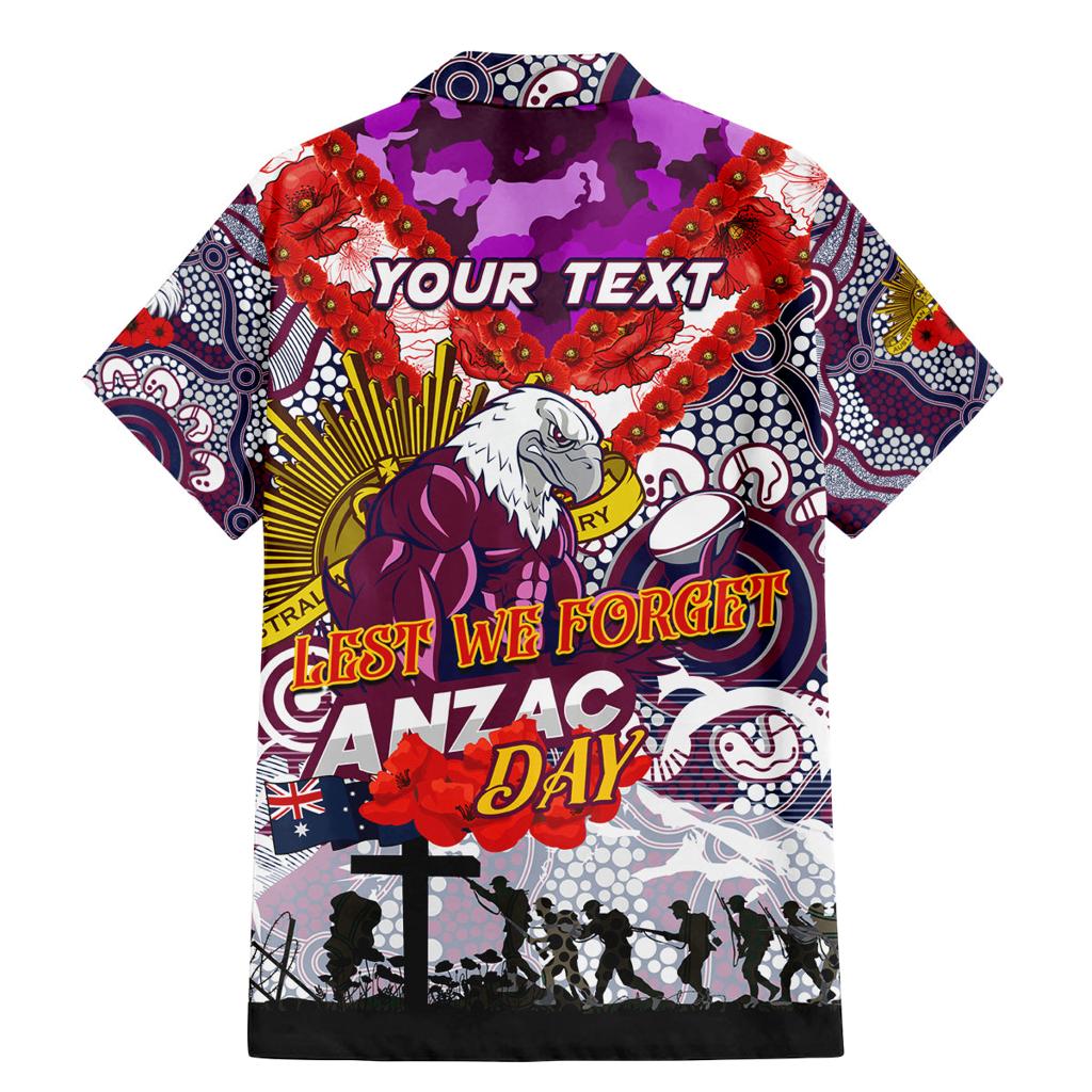 Personalised Eagles ANZAC Day Family Matching Mermaid Dress and Hawaiian Shirt Aboriginal Rising Sun