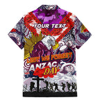 Personalised Eagles ANZAC Day Family Matching Mermaid Dress and Hawaiian Shirt Aboriginal Rising Sun