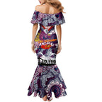 Personalised Eagles ANZAC Day Family Matching Mermaid Dress and Hawaiian Shirt Aboriginal Rising Sun