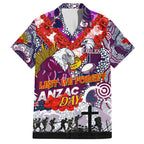 Personalised Eagles ANZAC Day Family Matching Off Shoulder Maxi Dress and Hawaiian Shirt Aboriginal Rising Sun