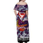 Personalised Eagles ANZAC Day Family Matching Off Shoulder Maxi Dress and Hawaiian Shirt Aboriginal Rising Sun