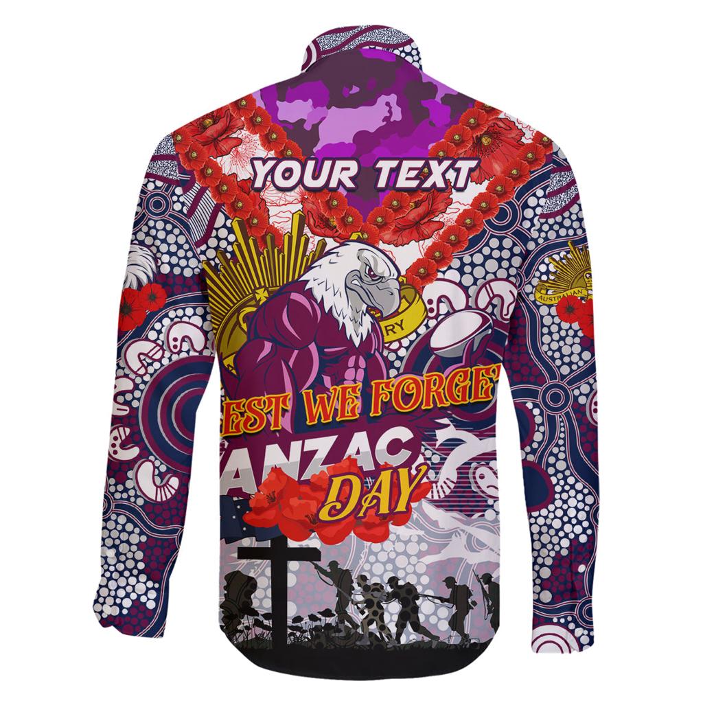 Personalised Eagles ANZAC Day Family Matching Off Shoulder Short Dress and Hawaiian Shirt Aboriginal Rising Sun