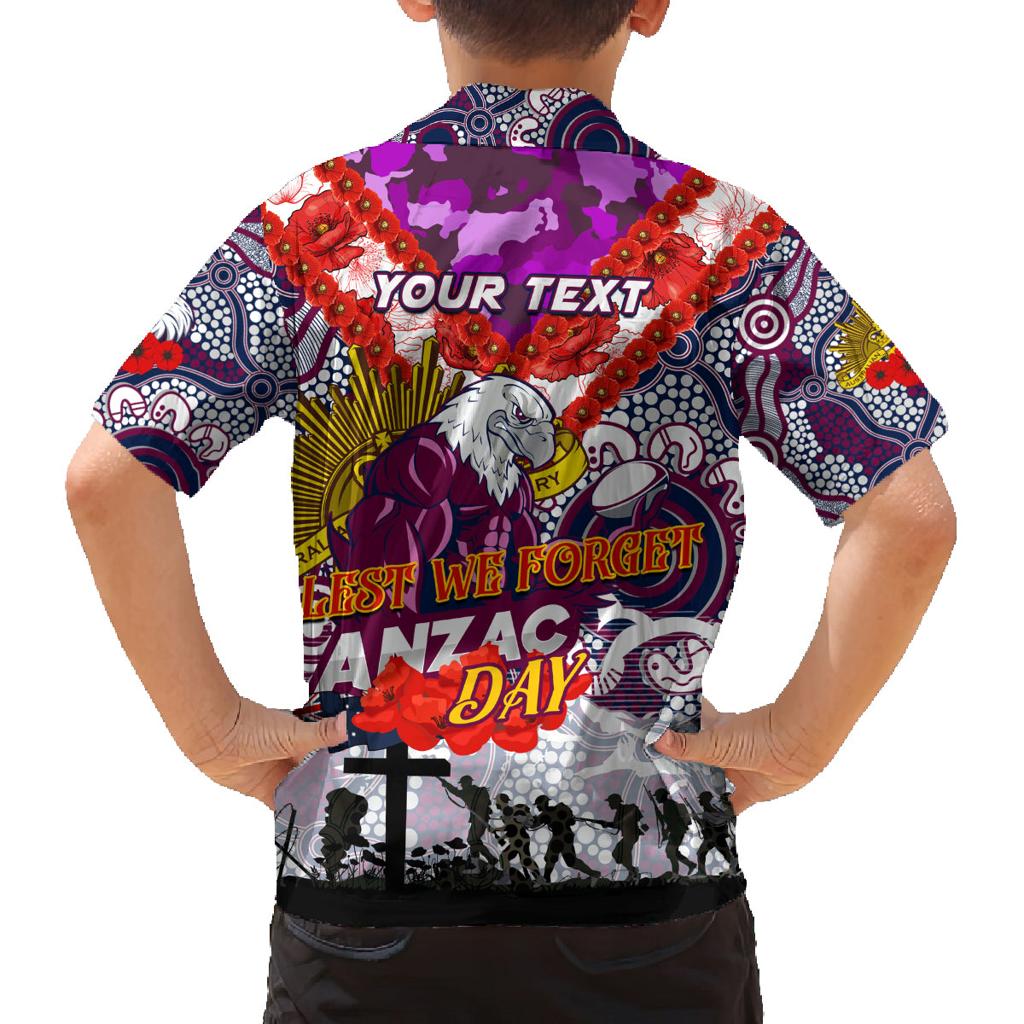 Personalised Eagles ANZAC Day Family Matching Puletasi and Hawaiian Shirt Aboriginal Rising Sun