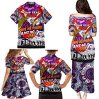 Personalised Eagles ANZAC Day Family Matching Puletasi and Hawaiian Shirt Aboriginal Rising Sun