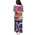 Personalised Eagles ANZAC Day Family Matching Puletasi and Hawaiian Shirt Aboriginal Rising Sun