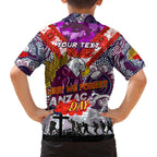 Personalised Eagles ANZAC Day Family Matching Tank Maxi Dress and Hawaiian Shirt Aboriginal Rising Sun