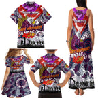 Personalised Eagles ANZAC Day Family Matching Tank Maxi Dress and Hawaiian Shirt Aboriginal Rising Sun