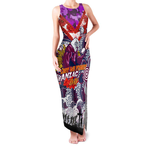 Personalised Eagles ANZAC Day Family Matching Tank Maxi Dress and Hawaiian Shirt Aboriginal Rising Sun