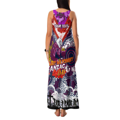 Personalised Eagles ANZAC Day Family Matching Tank Maxi Dress and Hawaiian Shirt Aboriginal Rising Sun