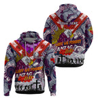 Personalised Eagles ANZAC Day Hoodie Aboriginal Rising Sun