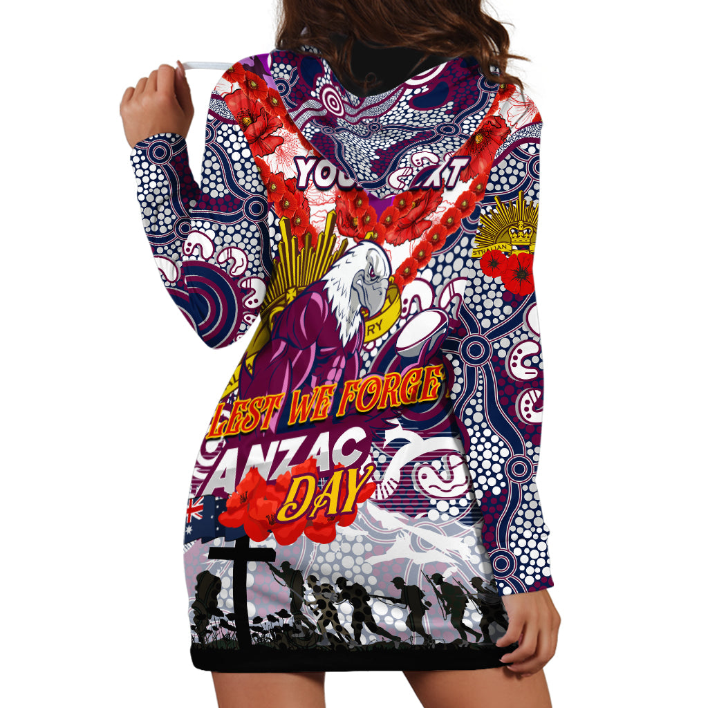 Personalised Eagles ANZAC Day Hoodie Dress Aboriginal Rising Sun