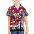 Personalised Eagles ANZAC Day Kid Hawaiian Shirt Aboriginal Rising Sun
