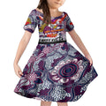 Personalised Eagles ANZAC Day Kid Short Sleeve Dress Aboriginal Rising Sun