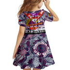 Personalised Eagles ANZAC Day Kid Short Sleeve Dress Aboriginal Rising Sun