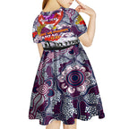 Personalised Eagles ANZAC Day Kid Short Sleeve Dress Aboriginal Rising Sun