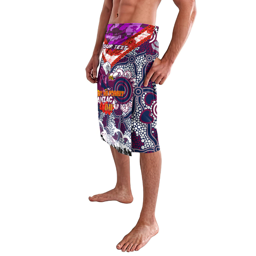 Personalised Eagles ANZAC Day Lavalava Aboriginal Rising Sun