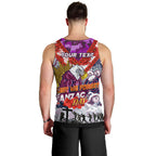 Personalised Eagles ANZAC Day Men Tank Top Aboriginal Rising Sun