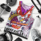 Personalised Eagles ANZAC Day Men Tank Top Aboriginal Rising Sun