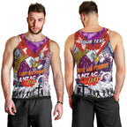 Personalised Eagles ANZAC Day Men Tank Top Aboriginal Rising Sun