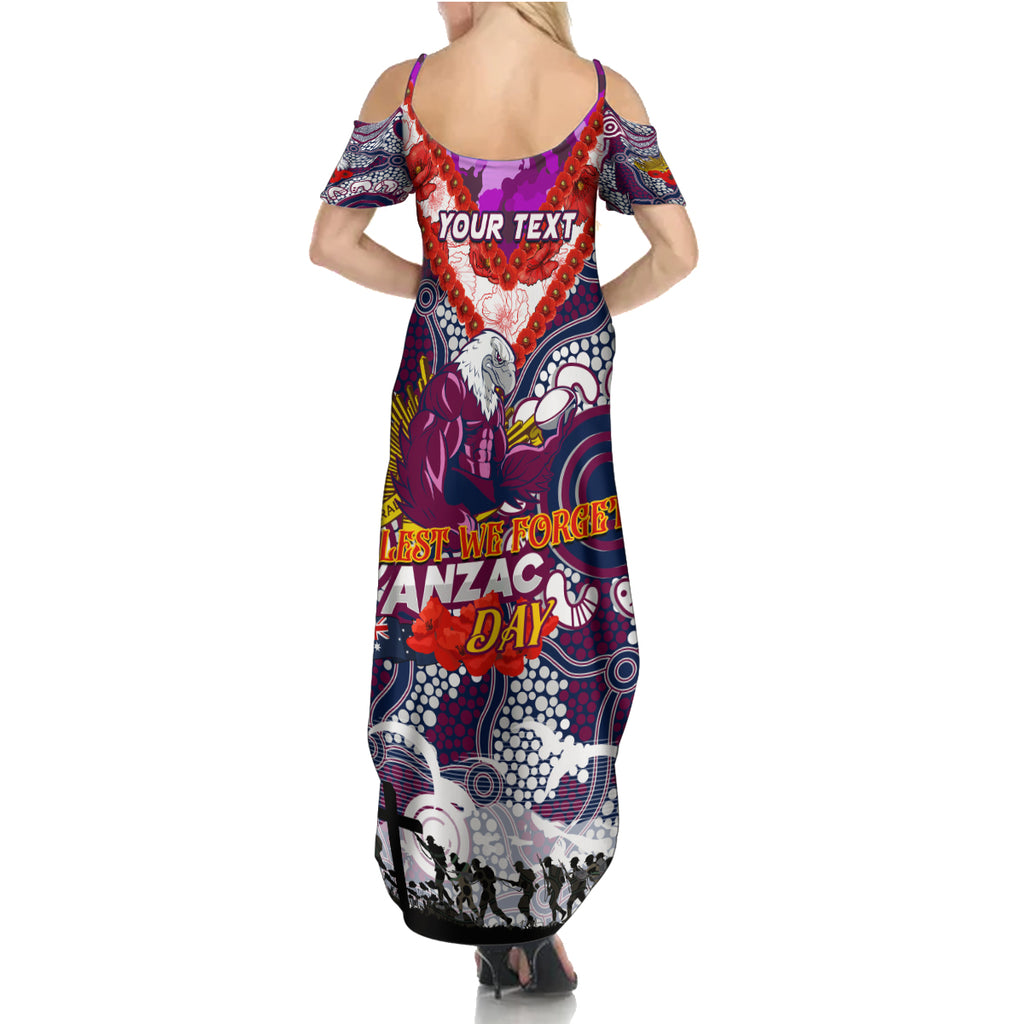 Personalised Eagles ANZAC Day Summer Maxi Dress Aboriginal Rising Sun