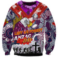 Personalised Eagles ANZAC Day Sweatshirt Aboriginal Rising Sun