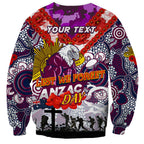 Personalised Eagles ANZAC Day Sweatshirt Aboriginal Rising Sun