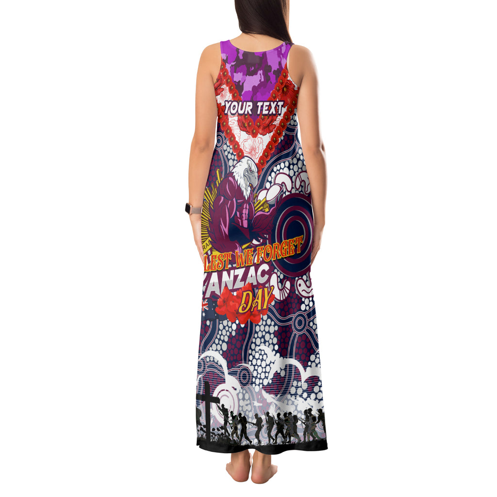 Personalised Eagles ANZAC Day Tank Maxi Dress Aboriginal Rising Sun