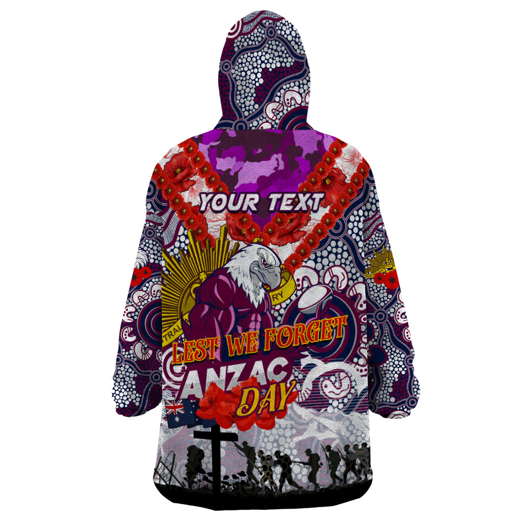 Personalised Eagles ANZAC Day Wearable Blanket Hoodie Aboriginal Rising Sun