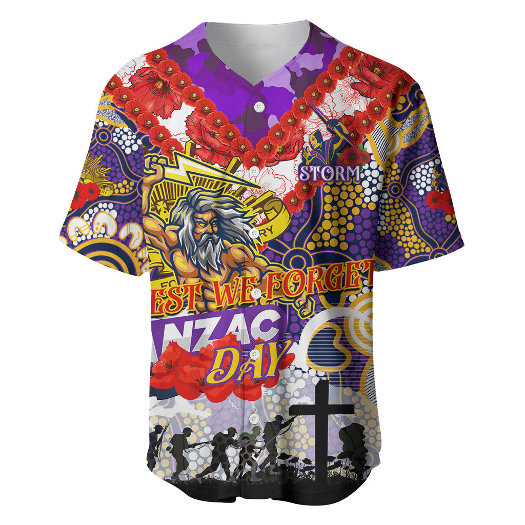 Personalised Storm ANZAC Day Baseball Jersey Aboriginal Rising Sun