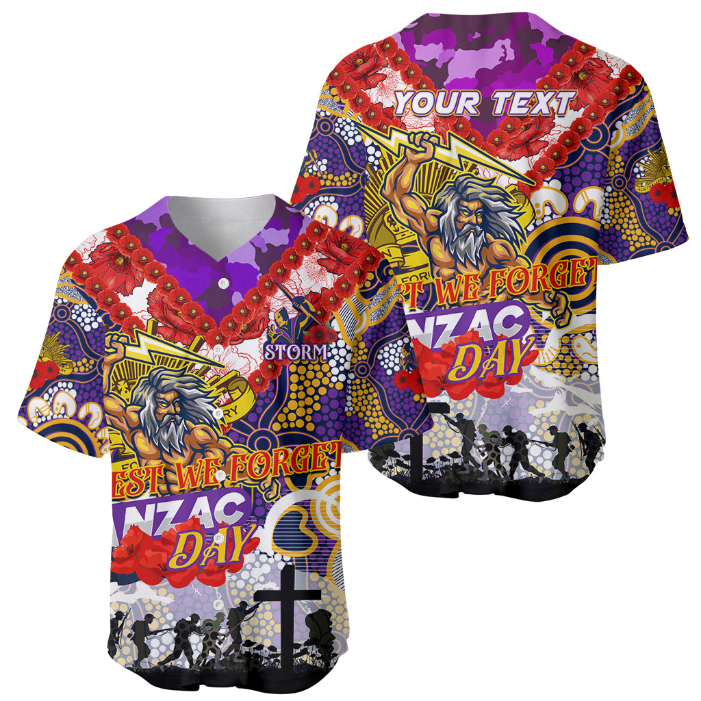 Personalised Storm ANZAC Day Baseball Jersey Aboriginal Rising Sun