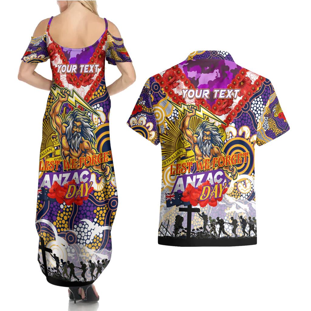 Personalised Storm ANZAC Day Couples Matching Summer Maxi Dress and Hawaiian Shirt Aboriginal Rising Sun