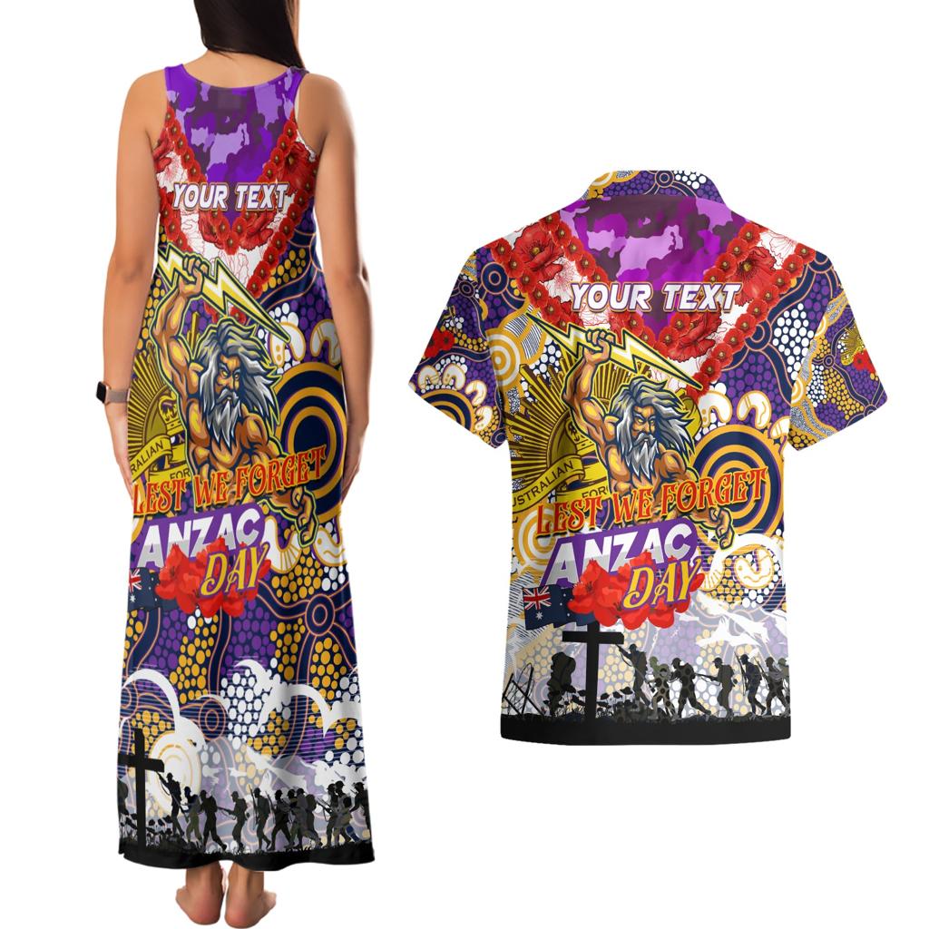Personalised Storm ANZAC Day Couples Matching Tank Maxi Dress and Hawaiian Shirt Aboriginal Rising Sun