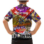 Personalised Storm ANZAC Day Family Matching Mermaid Dress and Hawaiian Shirt Aboriginal Rising Sun
