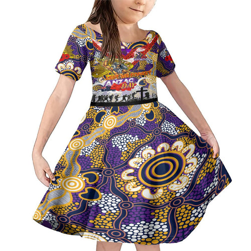 Personalised Storm ANZAC Day Family Matching Mermaid Dress and Hawaiian Shirt Aboriginal Rising Sun