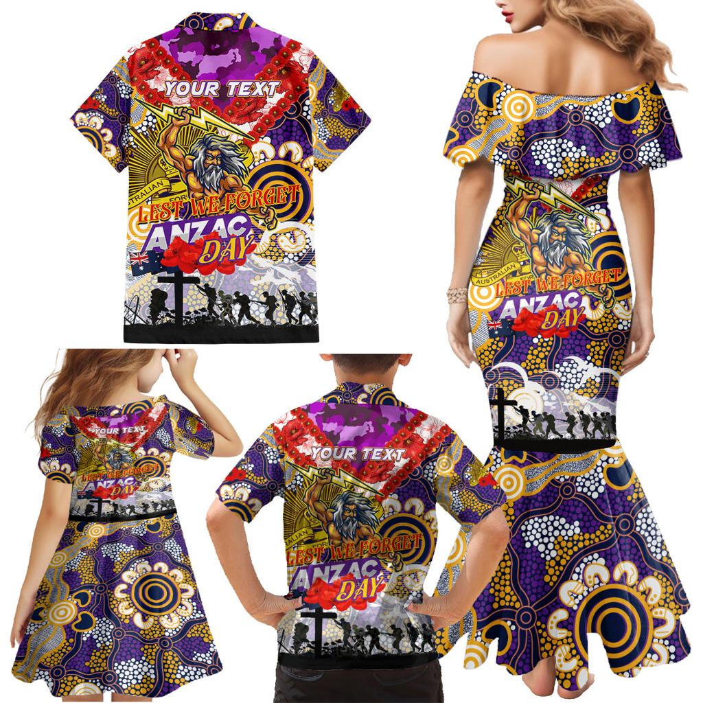 Personalised Storm ANZAC Day Family Matching Mermaid Dress and Hawaiian Shirt Aboriginal Rising Sun