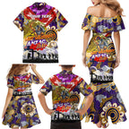 Personalised Storm ANZAC Day Family Matching Mermaid Dress and Hawaiian Shirt Aboriginal Rising Sun