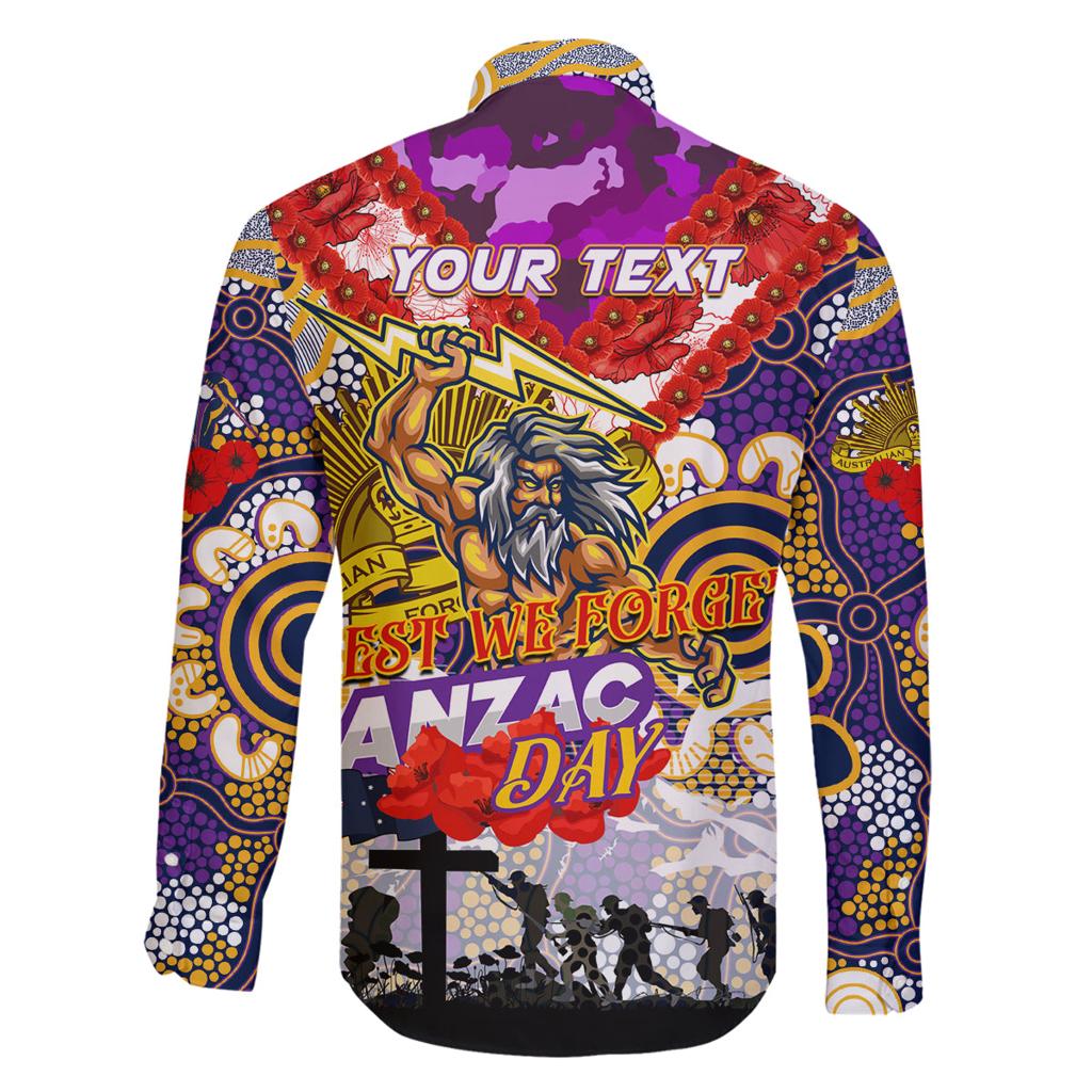 Personalised Storm ANZAC Day Family Matching Off The Shoulder Long Sleeve Dress and Hawaiian Shirt Aboriginal Rising Sun