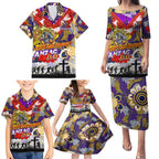 Personalised Storm ANZAC Day Family Matching Puletasi and Hawaiian Shirt Aboriginal Rising Sun
