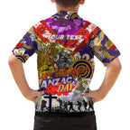Personalised Storm ANZAC Day Family Matching Puletasi and Hawaiian Shirt Aboriginal Rising Sun