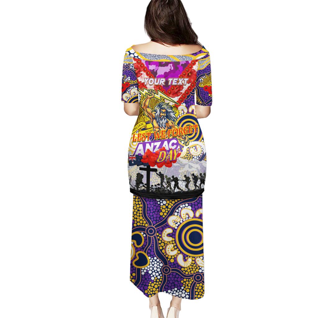 Personalised Storm ANZAC Day Family Matching Puletasi and Hawaiian Shirt Aboriginal Rising Sun