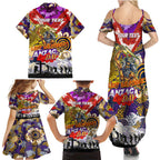 Personalised Storm ANZAC Day Family Matching Summer Maxi Dress and Hawaiian Shirt Aboriginal Rising Sun