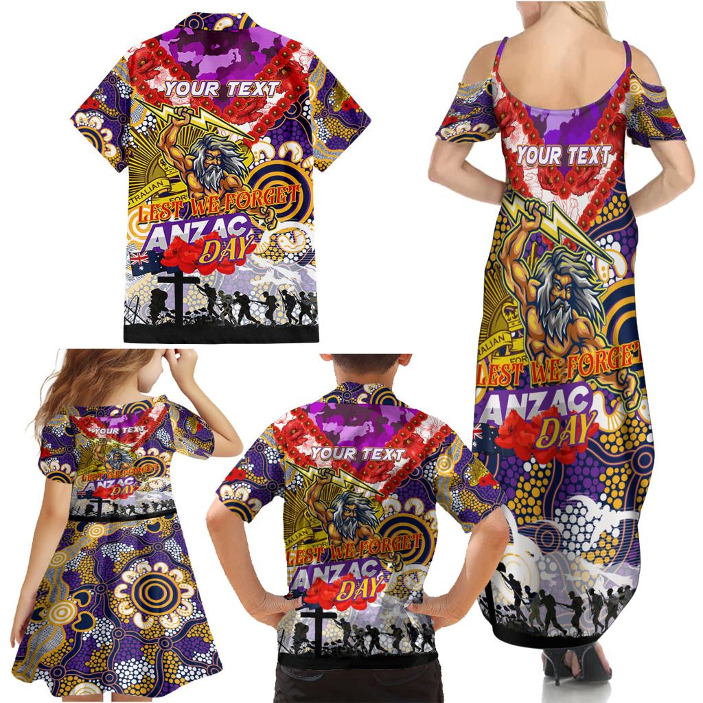 Personalised Storm ANZAC Day Family Matching Summer Maxi Dress and Hawaiian Shirt Aboriginal Rising Sun