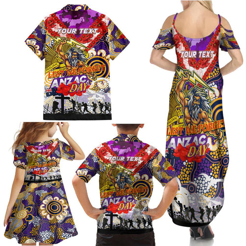 Personalised Storm ANZAC Day Family Matching Summer Maxi Dress and Hawaiian Shirt Aboriginal Rising Sun