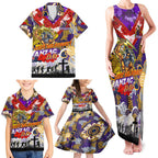 Personalised Storm ANZAC Day Family Matching Tank Maxi Dress and Hawaiian Shirt Aboriginal Rising Sun